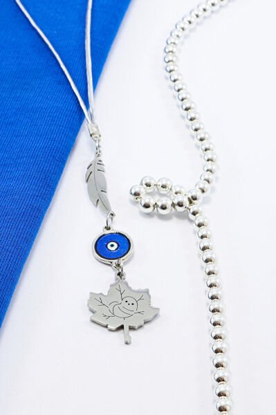 Metal Nazar Boncuğu Araba Dikiz Ayna Süsü, Çelik İpek Böceği Yaprak