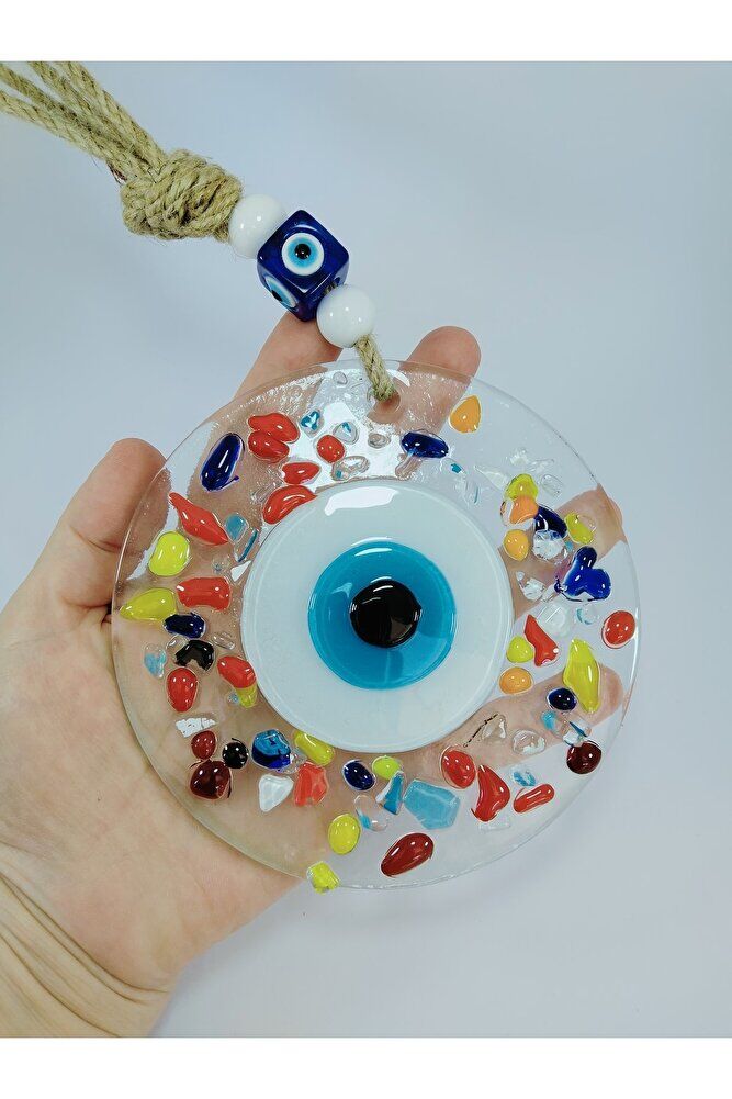 Colorful Evil Eye Bead 12cm Handmade Glass Wall Decor