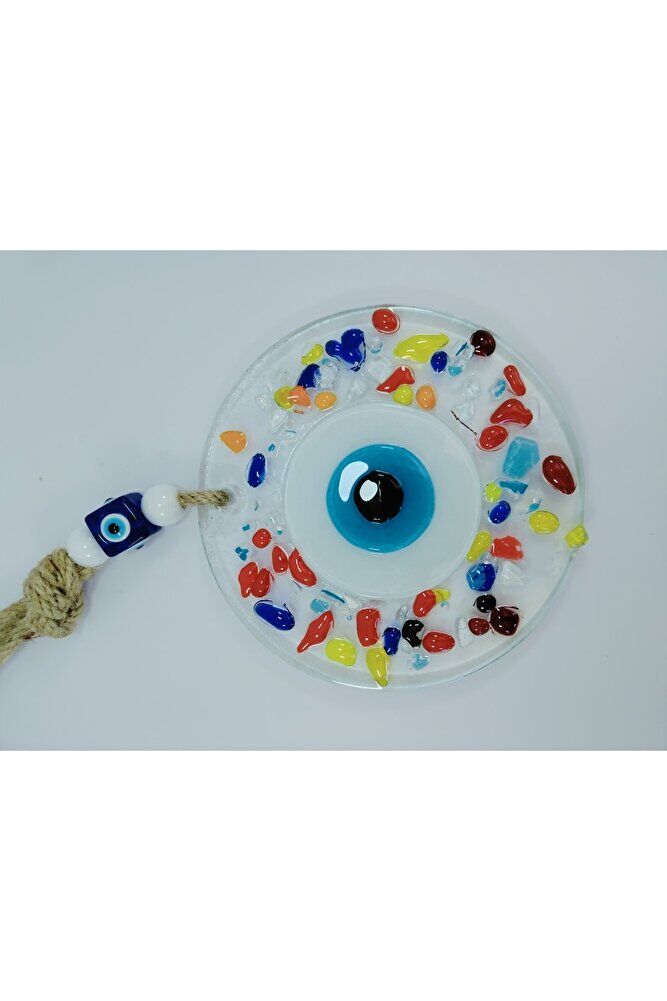 Colorful Evil Eye Bead 12cm Handmade Glass Wall Decor