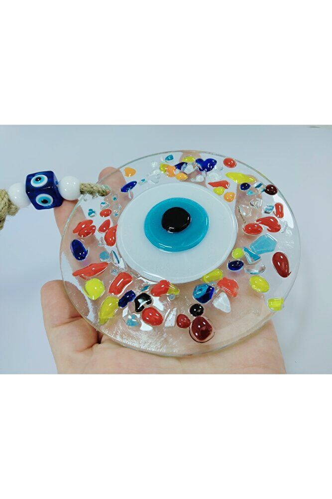 Colorful Evil Eye Bead 12cm Handmade Glass Wall Decor