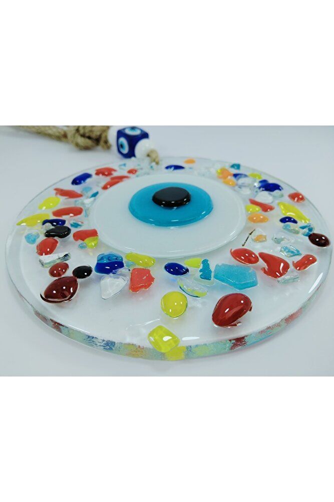 Colorful Evil Eye Bead 12cm Handmade Glass Wall Decor