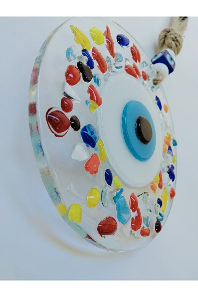 Colorful Evil Eye Bead 12cm Handmade Glass Wall Decor