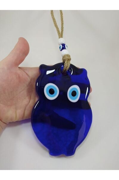 Cam Baykuş Nazar Boncuğu 14*10 Cm