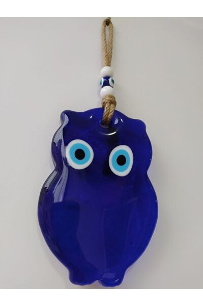 Cam Baykuş Nazar Boncuğu 14*10 Cm