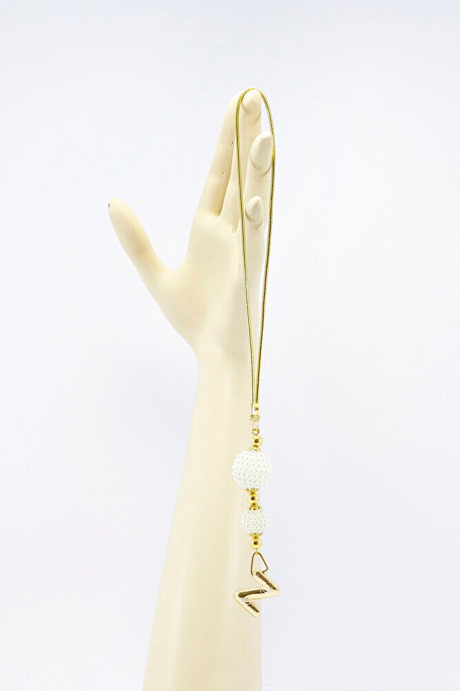 İki Kat İncili Harfli Dikiz Ayna Süsü Z Harfi, Gold Renkli Hediyelik Yeni Araba Hediyesi