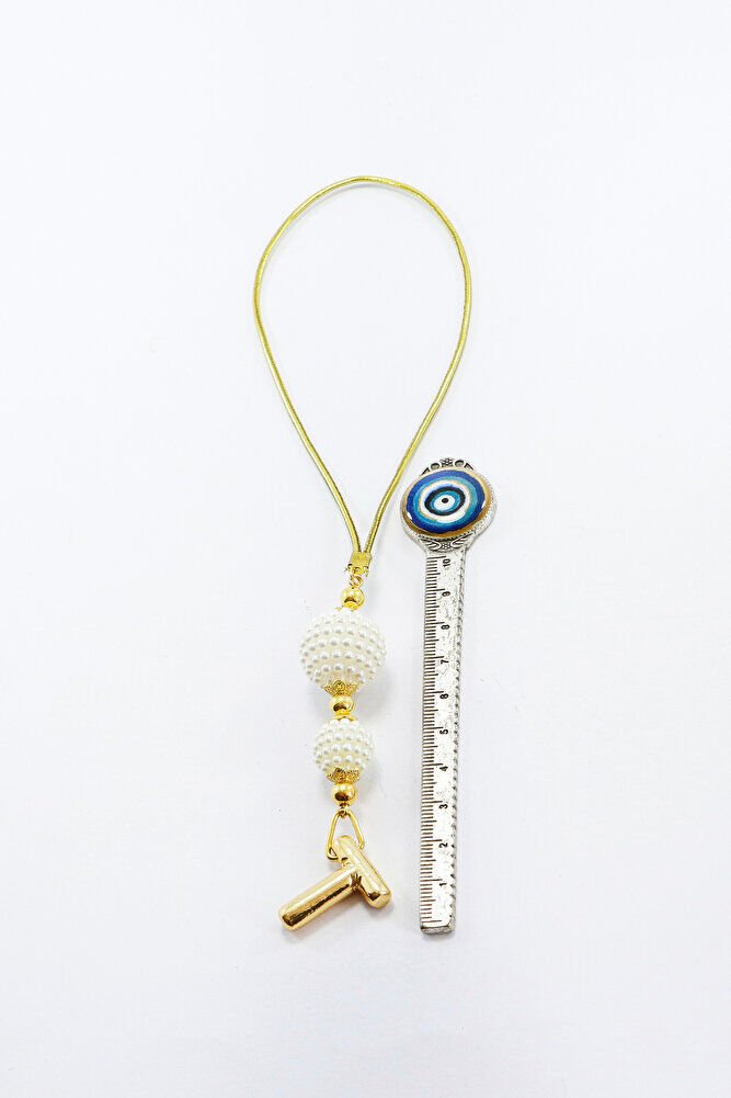 İki Kat İncili Harfli Dikiz Ayna Süsü T Harfi, Gold Renkli Hediyelik Yeni Araba Hediyesi