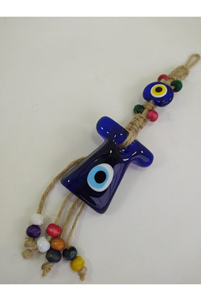 Colorful Kaftan Evil Eye Bead Macrame Wall Decor 7x6 cm
