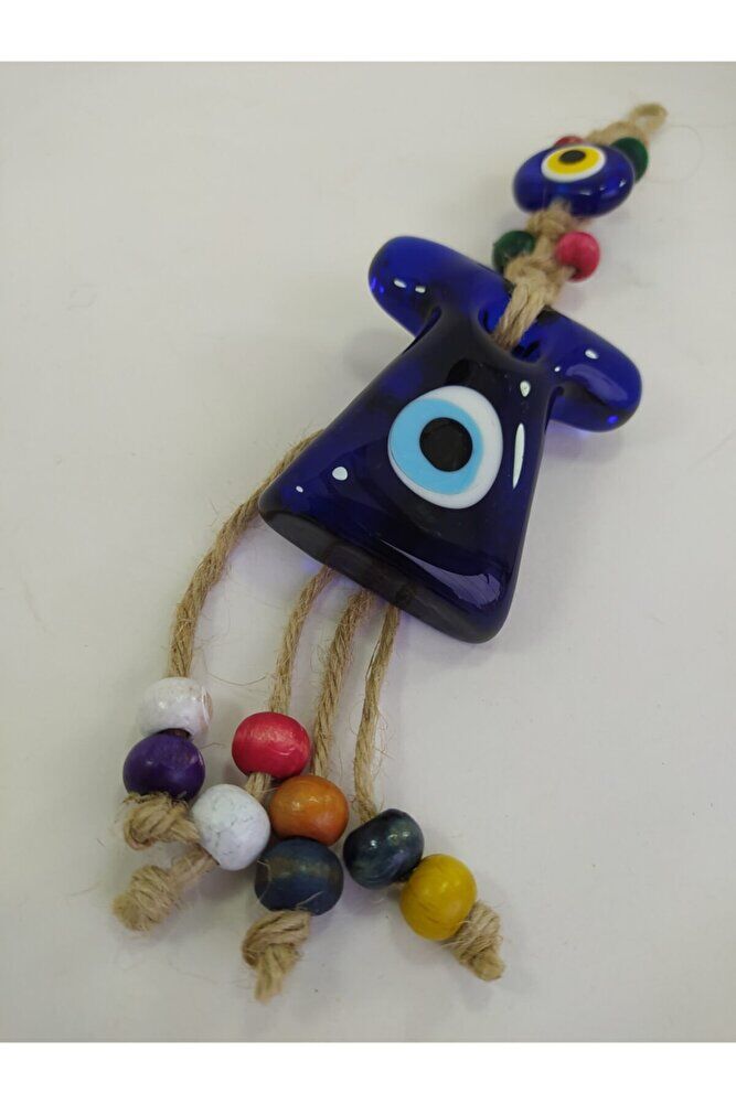 Colorful Kaftan Evil Eye Bead Macrame Wall Decor 7x6 cm