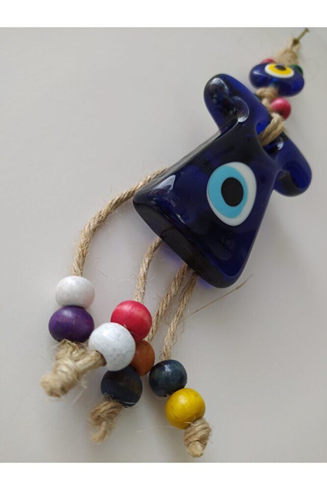 Colorful Kaftan Evil Eye Bead Macrame Wall Decor 7x6 cm