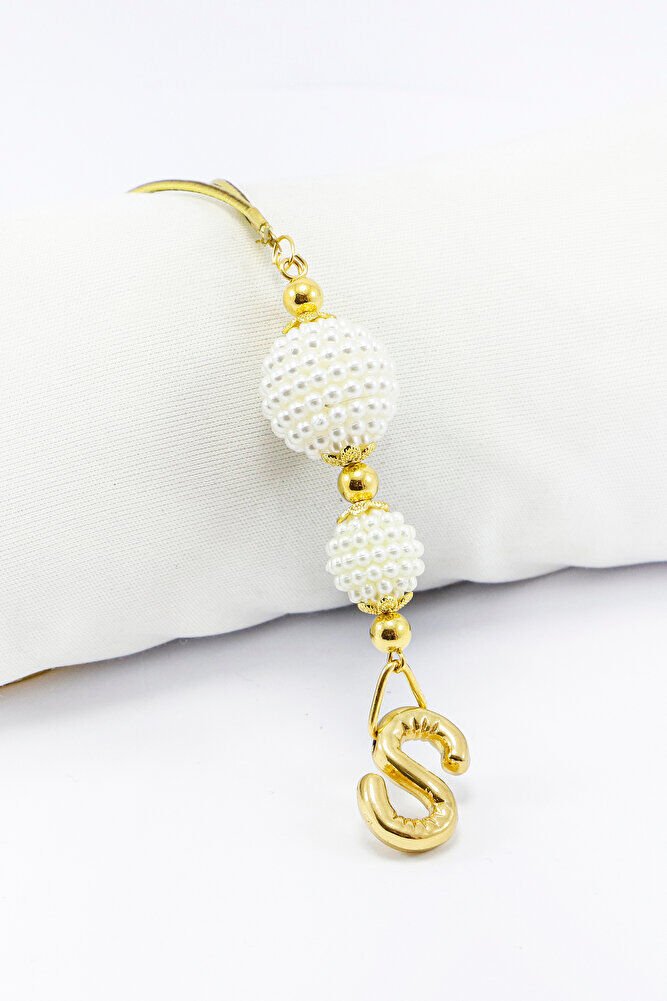 İki Kat İncili Harfli Dikiz Ayna Süsü S Harfi, Gold Renkli Hediyelik Yeni Araba Hediyesi