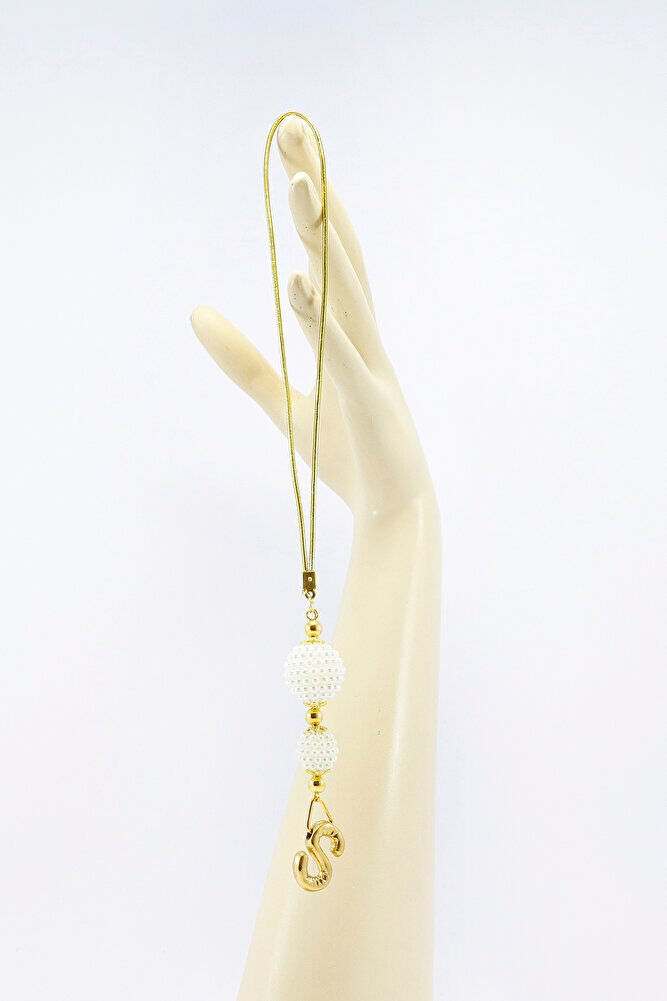 İki Kat İncili Harfli Dikiz Ayna Süsü S Harfi, Gold Renkli Hediyelik Yeni Araba Hediyesi