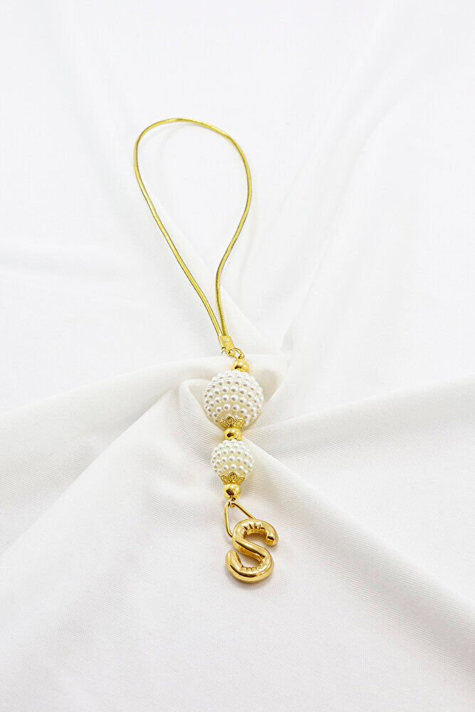 İki Kat İncili Harfli Dikiz Ayna Süsü S Harfi, Gold Renkli Hediyelik Yeni Araba Hediyesi