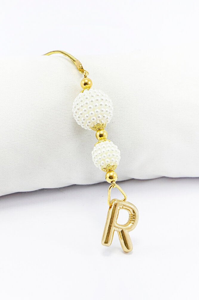 İki Kat İncili Harfli Dikiz Ayna Süsü R Harfi, Gold Renkli Hediyelik Yeni Araba Hediyesi