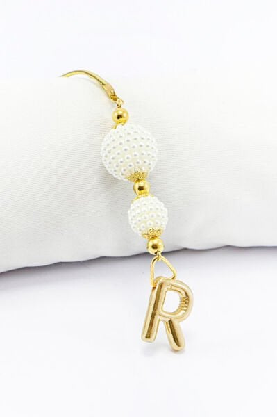 İki Kat İncili Harfli Dikiz Ayna Süsü R Harfi, Gold Renkli Hediyelik Yeni Araba Hediyesi