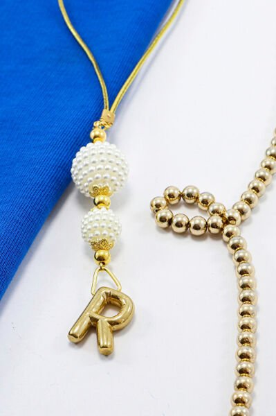 İki Kat İncili Harfli Dikiz Ayna Süsü R Harfi, Gold Renkli Hediyelik Yeni Araba Hediyesi