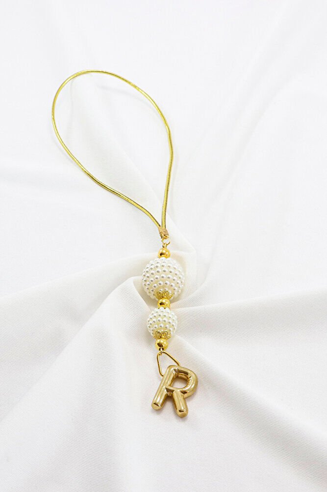 İki Kat İncili Harfli Dikiz Ayna Süsü R Harfi, Gold Renkli Hediyelik Yeni Araba Hediyesi