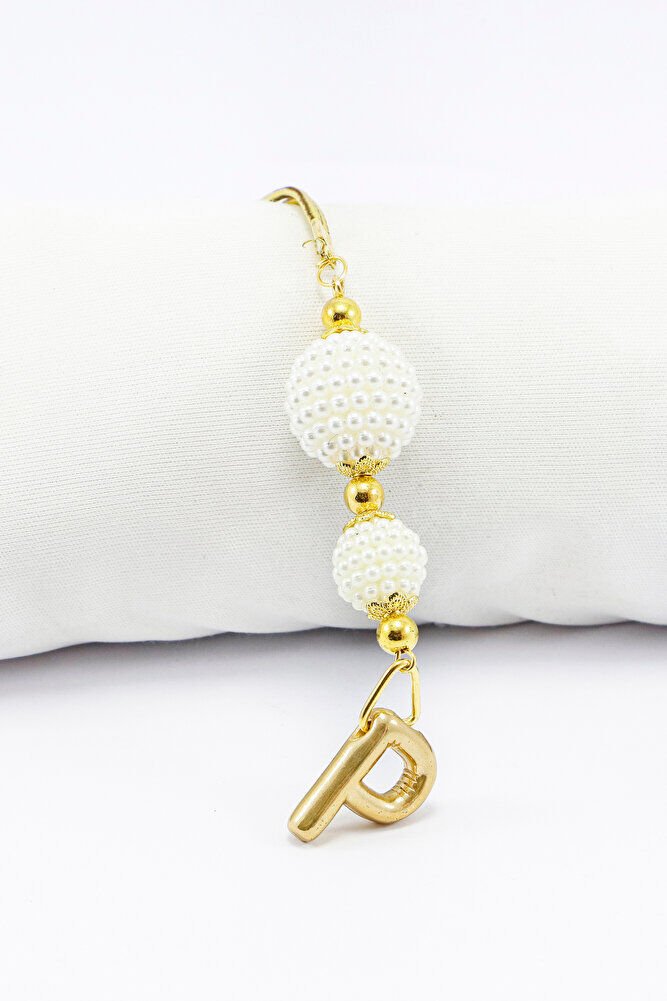 İki Kat İncili Harfli Dikiz Ayna Süsü P Harfi, Gold Renkli Hediyelik Yeni Araba Hediyesi