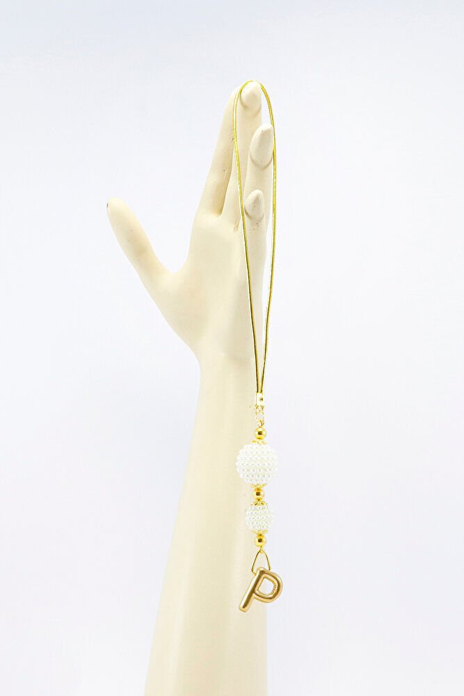 İki Kat İncili Harfli Dikiz Ayna Süsü P Harfi, Gold Renkli Hediyelik Yeni Araba Hediyesi