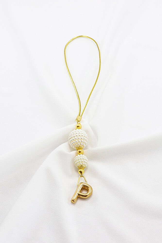 İki Kat İncili Harfli Dikiz Ayna Süsü P Harfi, Gold Renkli Hediyelik Yeni Araba Hediyesi