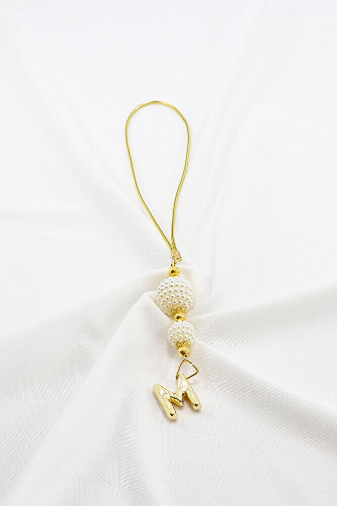 İki Kat İncili Harfli Dikiz Ayna Süsü M Harfi, Gold Renkli Hediyelik Yeni Araba Hediyesi