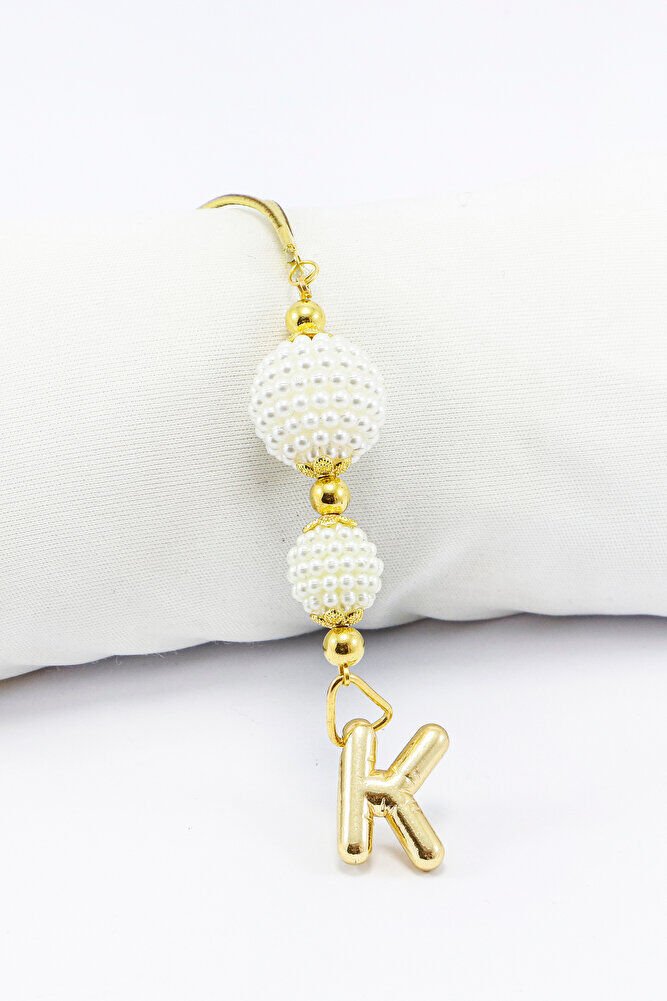 İki Kat İncili Harfli Dikiz Ayna Süsü K Harfi, Gold Renkli Hediyelik Yeni Araba Hediyesi