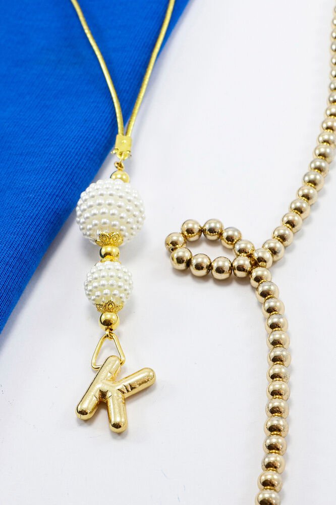 İki Kat İncili Harfli Dikiz Ayna Süsü K Harfi, Gold Renkli Hediyelik Yeni Araba Hediyesi