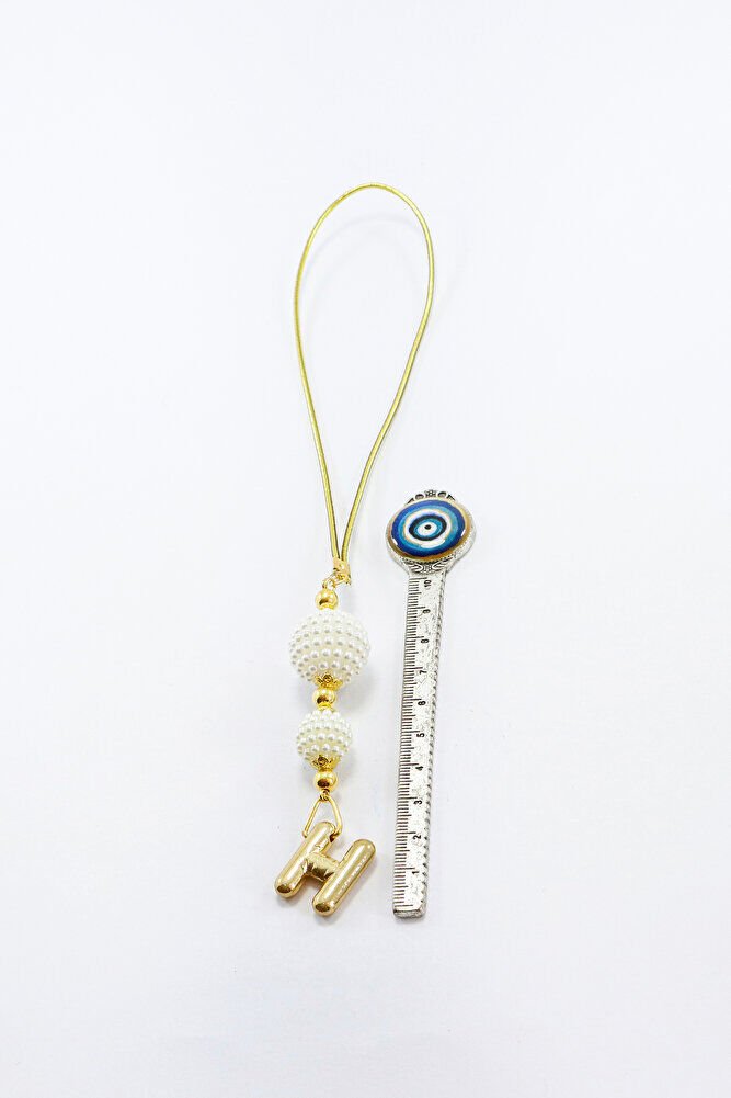 İki Kat İncili Harfli Dikiz Ayna Süsü H Harfi, Gold Renkli Hediyelik Yeni Araba Hediyesi