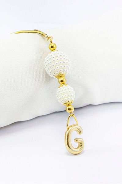 İki Kat İncili Harfli Dikiz Ayna Süsü G Harfi, Gold Renkli Hediyelik Yeni Araba Hediyesi