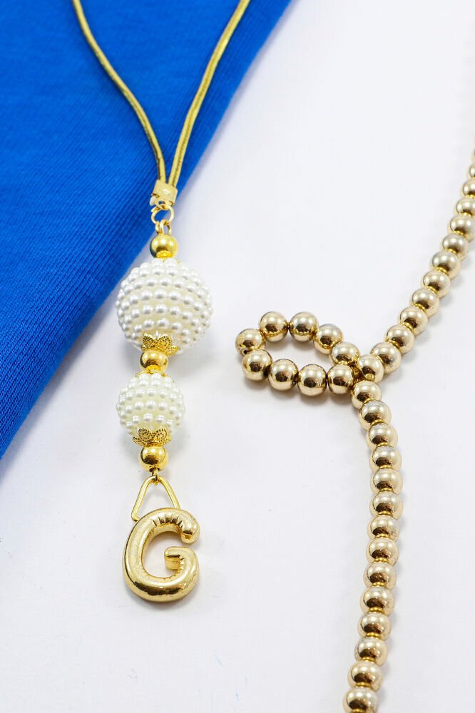 İki Kat İncili Harfli Dikiz Ayna Süsü G Harfi, Gold Renkli Hediyelik Yeni Araba Hediyesi