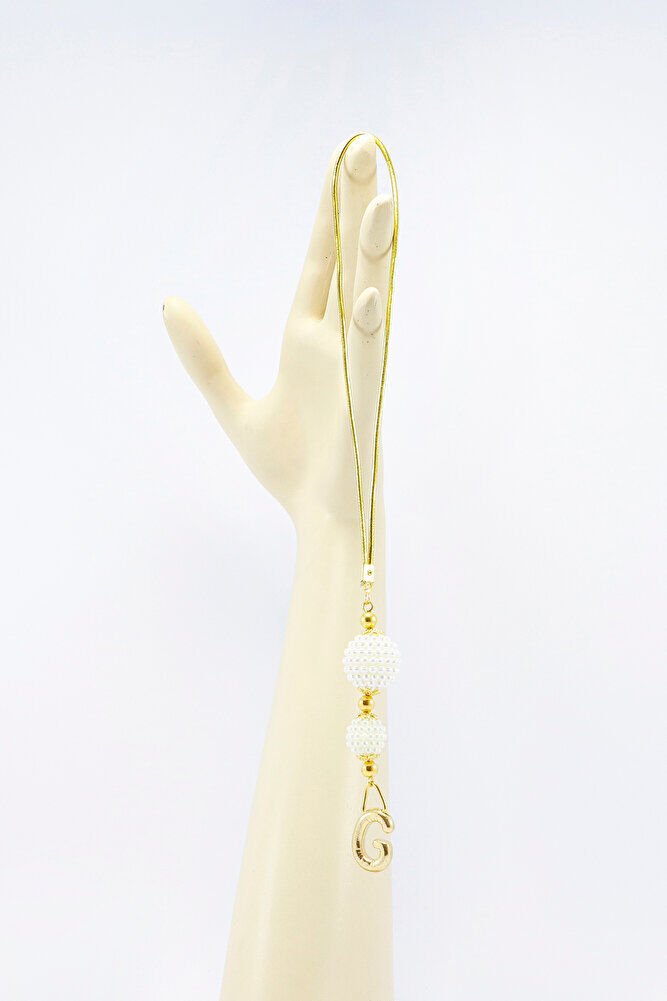 İki Kat İncili Harfli Dikiz Ayna Süsü G Harfi, Gold Renkli Hediyelik Yeni Araba Hediyesi