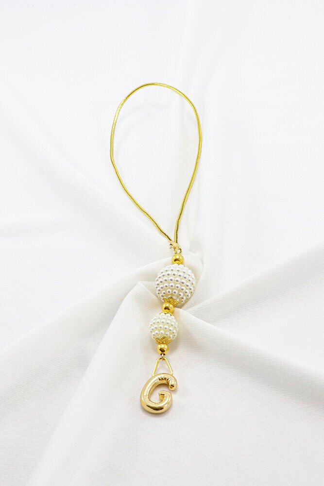 İki Kat İncili Harfli Dikiz Ayna Süsü G Harfi, Gold Renkli Hediyelik Yeni Araba Hediyesi