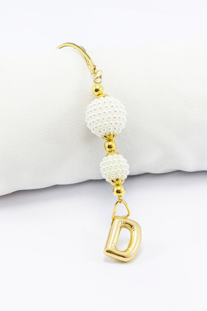 İki Kat İncili Harfli Dikiz Ayna Süsü D Harfi, Gold Renkli Hediyelik Yeni Araba Hediyesi