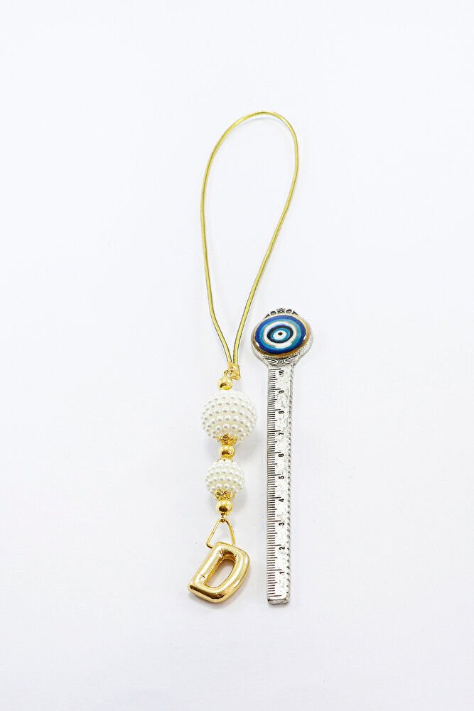 İki Kat İncili Harfli Dikiz Ayna Süsü D Harfi, Gold Renkli Hediyelik Yeni Araba Hediyesi