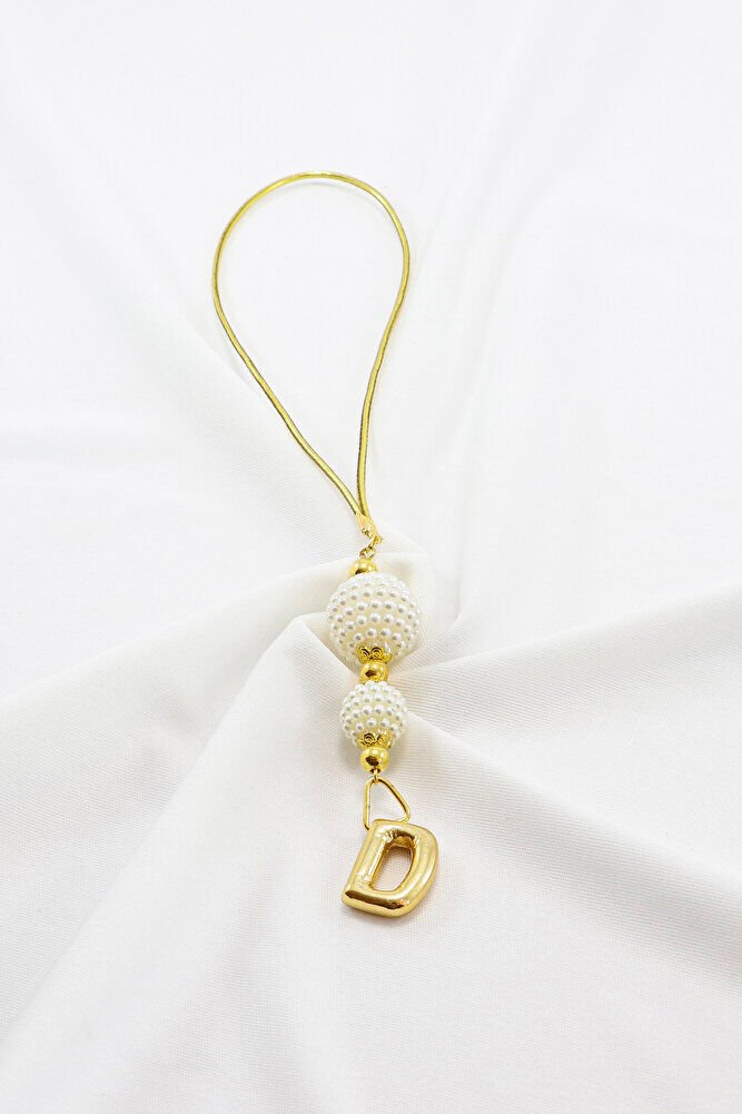 İki Kat İncili Harfli Dikiz Ayna Süsü D Harfi, Gold Renkli Hediyelik Yeni Araba Hediyesi