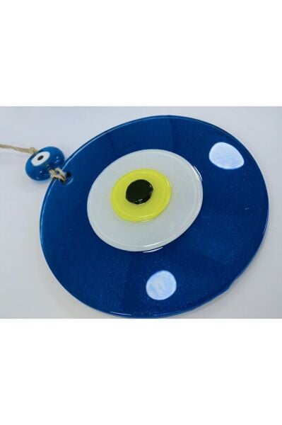 Mavi Büyük Cam Nazar Boncuğu 12 Cm El Yapımı Hediyelik Eşya