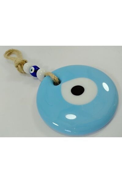 Bebek Mavisi Nazar Boncuğu El Yapımı Cam Nazarlık Duvar Dekoru 7 Cm Hediyelik Eşya