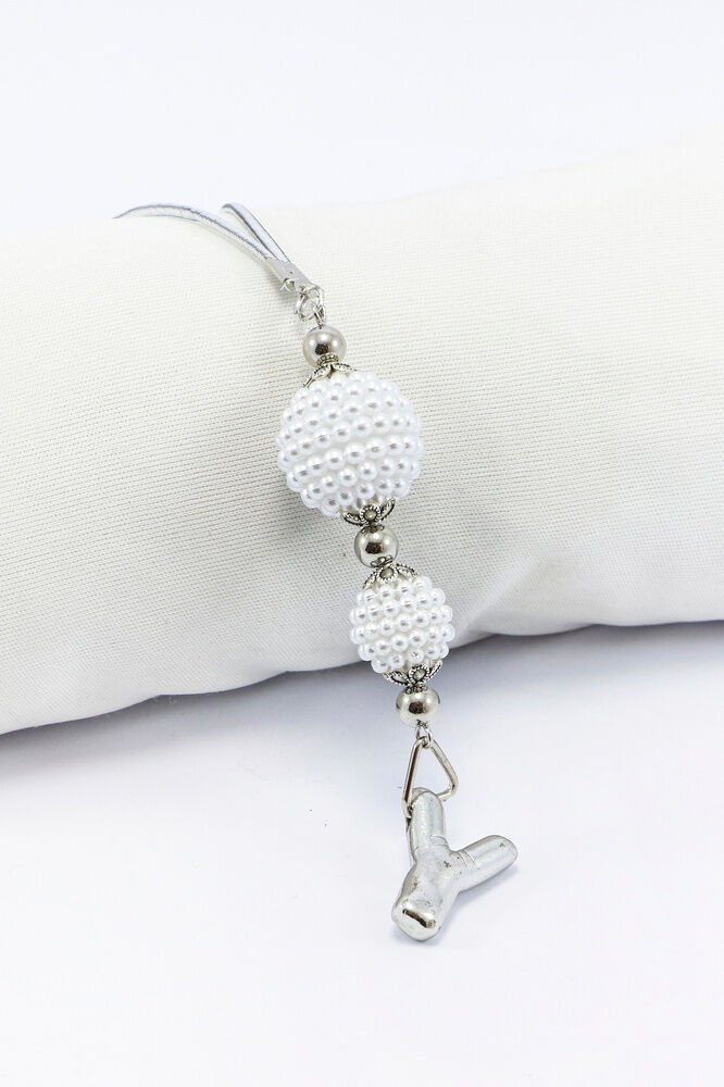 İncili Harfli Dikiz Ayna Süsü Y Harfi, Gümüş Renkli Hediyelik Yeni Araba Hediyesi