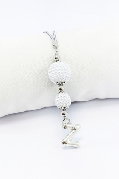 İncili Harfli Dikiz Ayna Süsü Z Harfi, Gümüş Renkli Hediyelik Yeni Araba Hediyesi