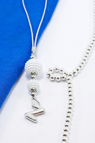 İncili Harfli Dikiz Ayna Süsü Z Harfi, Gümüş Renkli Hediyelik Yeni Araba Hediyesi