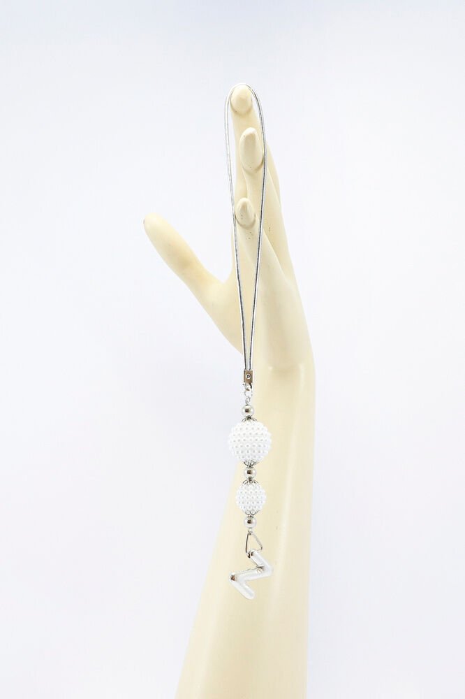 İncili Harfli Dikiz Ayna Süsü Z Harfi, Gümüş Renkli Hediyelik Yeni Araba Hediyesi