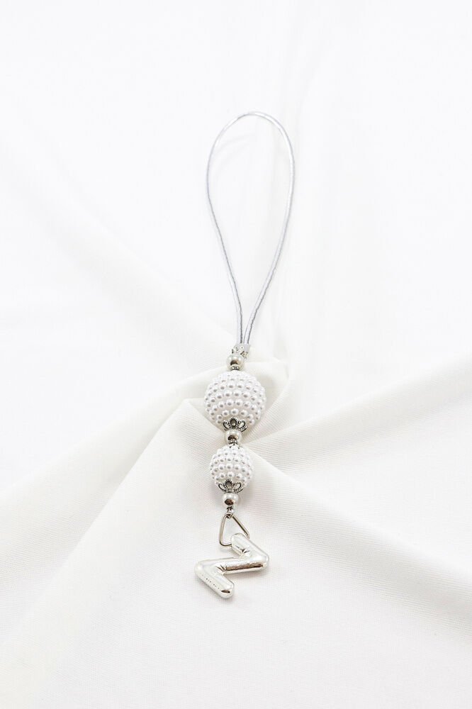 İncili Harfli Dikiz Ayna Süsü Z Harfi, Gümüş Renkli Hediyelik Yeni Araba Hediyesi