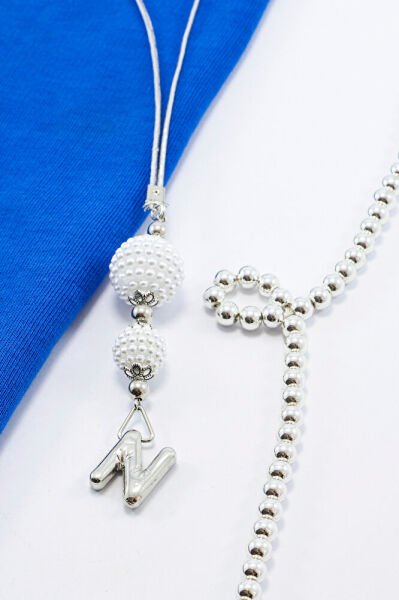 İncili Harfli Dikiz Ayna Süsü N Harfi, Gümüş Renkli Hediyelik Yeni Araba Hediyesi