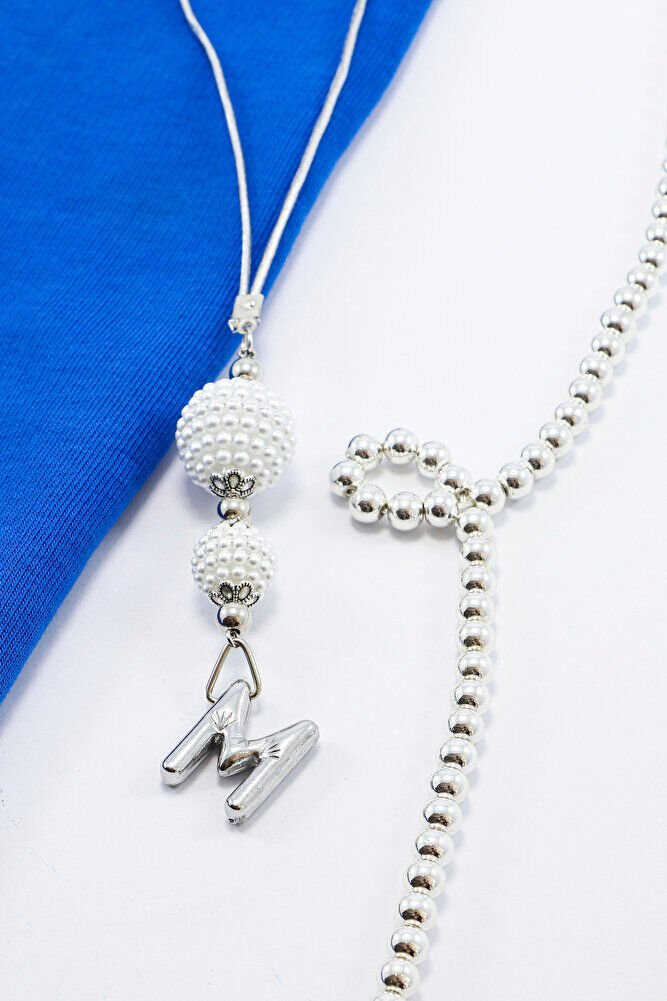 İncili Harfli Dikiz Ayna Süsü M Harfi, Gümüş Renkli Hediyelik Yeni Araba Hediyesi