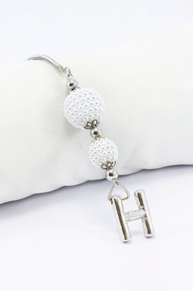 İncili Harfli Dikiz Ayna Süsü H Harfi, Gümüş Renkli Hediyelik Yeni Araba Hediyesi