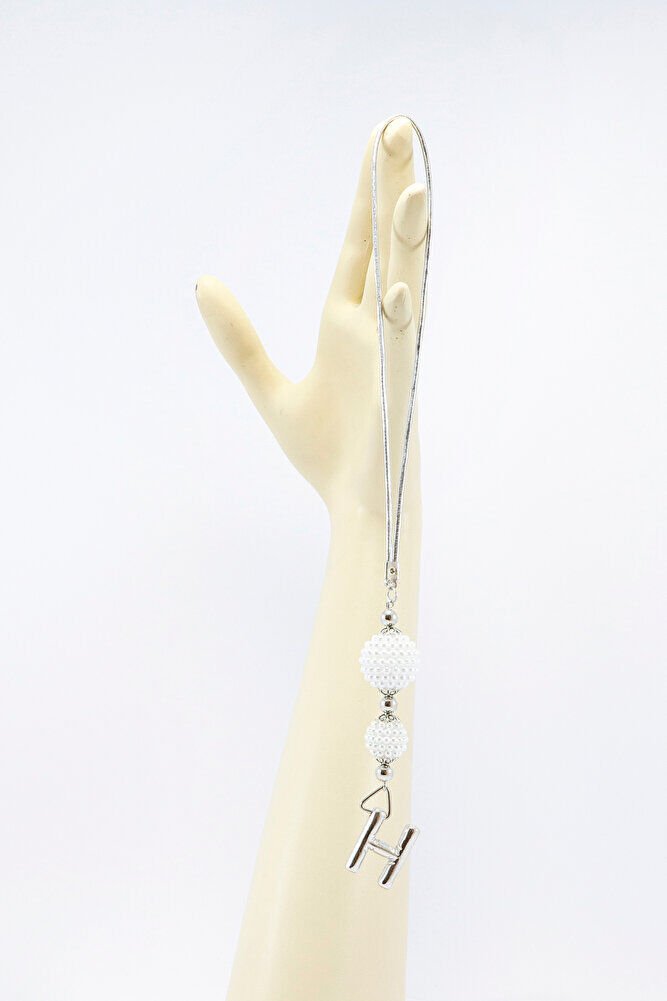 İncili Harfli Dikiz Ayna Süsü H Harfi, Gümüş Renkli Hediyelik Yeni Araba Hediyesi