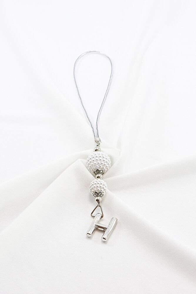 İncili Harfli Dikiz Ayna Süsü H Harfi, Gümüş Renkli Hediyelik Yeni Araba Hediyesi