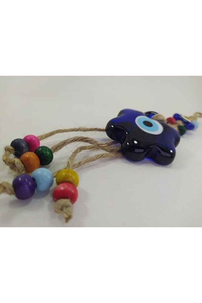 Çiçek Nazar Boncuğu Örgülü Duvar Dekoru