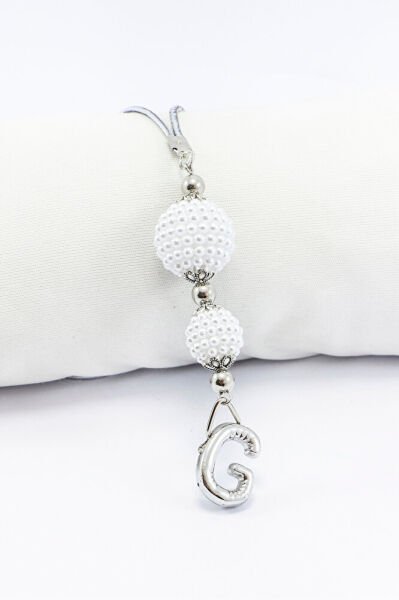 İncili Harfli Dikiz Ayna Süsü G Harfi, Gümüş Renkli Hediyelik Yeni Araba Hediyesi