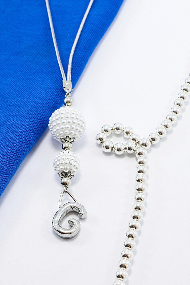 İncili Harfli Dikiz Ayna Süsü G Harfi, Gümüş Renkli Hediyelik Yeni Araba Hediyesi