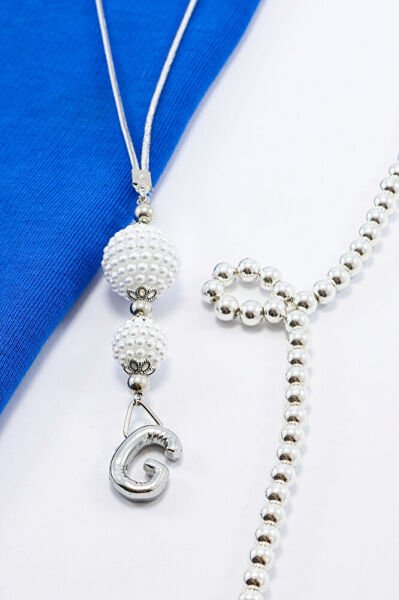 İncili Harfli Dikiz Ayna Süsü G Harfi, Gümüş Renkli Hediyelik Yeni Araba Hediyesi